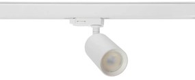 Faro GU10 per binario Trifase in alluminio Bianco