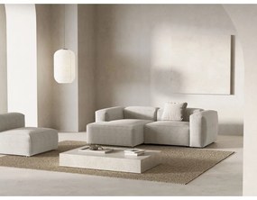 Divano angolare beige (con penisola a sinistra/con chaise lounge) con rivestimento in velluto a coste Bergamo – Cosmopolitan Design