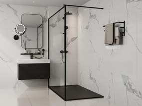 Piatto per doccia da posare o da a incasso 160 x 90 cm in Resina con sifone Nero - MIRNOSA
