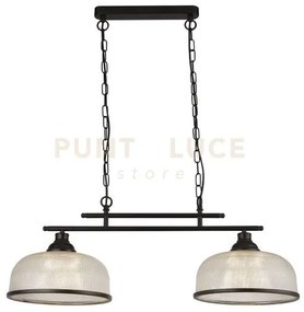 Highworth 2lt pendant - metallo nero e vetro stile olografico