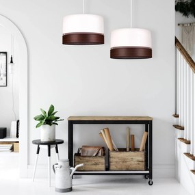 Euluna Levo lampada a sospensione, Ø40cm, rovere scuro/ecru