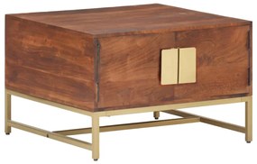Tavolino da caffè marrone miele 67x67x45 cm in massello acacia