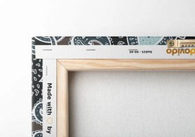 Quadro su tela – Mandala con motivo indiano in azzurro