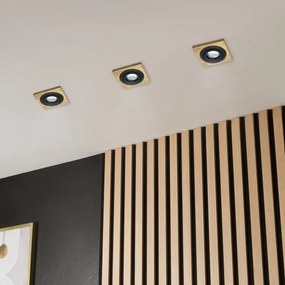Faretto per controsoffitto TOBBY 1xGU10/20W/230V 11,5x11,5 cm rovere/nero