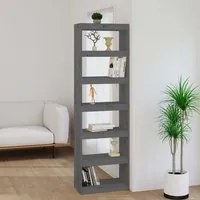 Libreria/Divisorio Grigio 60x30x199,5 cm Legno Massello di Pino 808180