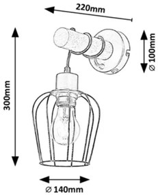 Rabalux 5244 - Applique FABIAN 1xE27/40W/230V