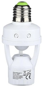 Sensore PIR per lampadina E27 bianco