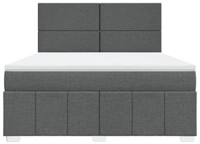 Giroletto a molle con materasso grigio scuro 180x200 cm tessuto