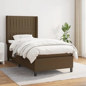 Giroletto A Molle Con Materasso Marrone Scuro 90x190cm Tessuto /
