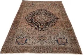 Antik Medaglione Floreale Rosa Antico Blu Scuro 128x200 Cm