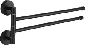 Mexen doppio appendiabiti rotante per asciugamano, nero - 7039242-70
