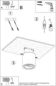 Lampada da soffitto CULLO in Cemento con base GU10