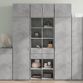 Credenza grigio cemento 70x42,5x185 cm in legno multistrato