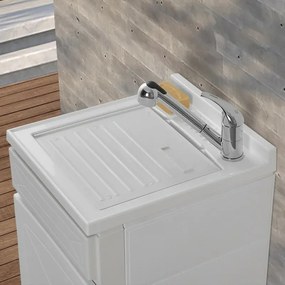 Mobile Lavatoio in Kit bianco 45x50 cm completo di asse lavapanni