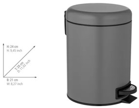 WENKO 24682100 - Cestino LEMAN 21x24 cm grigio/nero