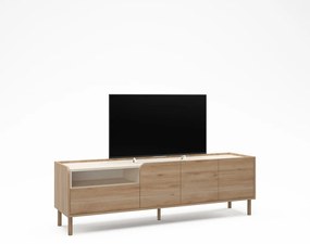 Mobile TV di colore naturale con effetto rovere 180x55,5x44 cm Monza – Marckeric