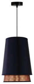 Duolla - Lampadario a sospensione con filo BELL SHINY 1xE27/15W/230V diametro 25 cm blu/rame
