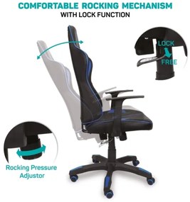 CONNECT IT CGC-0700-BL - Sedia gaming LeMans Pro nero/blu