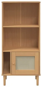 Credenza senja aspetto rattan marrone 60x35x130 cm legno pino