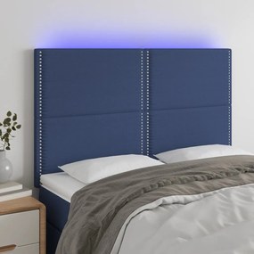 Testiera A Led Blu 144x5x118/128 Cm İn Tessuto /