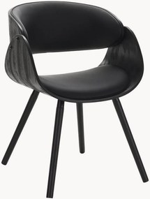 Sedia con braccioli in similpelle effetto legno Visby Evo