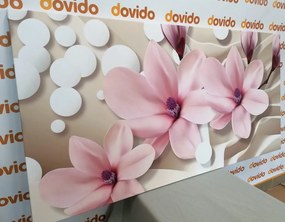 Stampa su tela – Magnolia su sfondo astratto