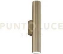 Applique a parete lord oro in acciaio e alluminio 2 luci attacco gu...