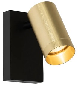 Applique da parete nera con oro regolabile con interruttore - Jeana Luxe