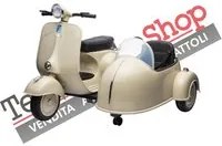 Moto Elettrica per Bambini Vespa Sidecar Big 12V colore Avorio