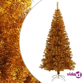 vidaXL Albero di Natale Artificiale con Supporto Oro 180 cm PET
