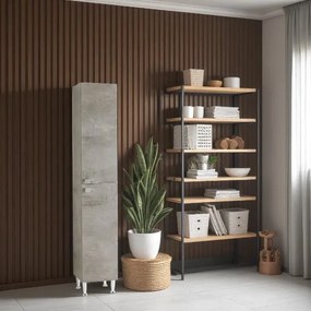 Colonna a terra Onda in melaminico 196h 2 ante Cemento Chiaro