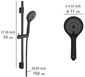 WENKO 25453100 - Set doccia WATERSAVING SYSTEM 70 cm nero