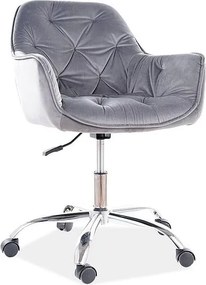 Sedia da ufficio imbottita Q-190 in grigio - L60 x H44 x 80h cm