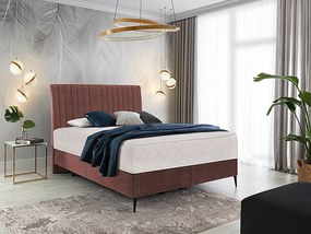 Letto matrimoniale boxspring Baviera - 160 x 200 cm , Tessuto rosa