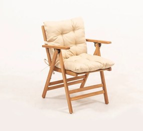 Sedia da giardino in legno color crema-naturale - Floriane Garden