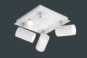 Marley plafoniera quadrata 4 spots soft bianco 24x24cm 4 luci attac...
