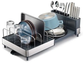 Scolapiatti in metallo blu-argento Extend - Joseph Joseph