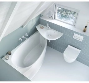 Ravak XJ1L1100000 - Lavabo sospeso AVOCADO 85x45 cm marmo colato/bianco