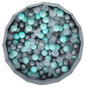 Piscina secca per bambini con palline, Ø 80 cm, blu/grigio