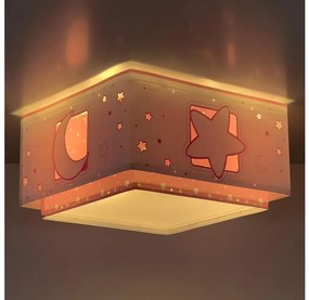 Dalber 63236S - Plafoniera per bambini MOONLIGHT 2xE27/60W/230V rosa