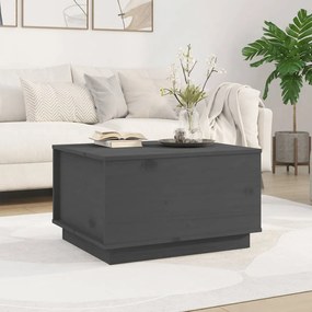 Tavolino Da Salotto Grigio 60x50x35 Cm Legno Massello Di Pino /