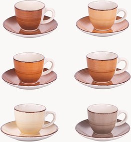Set tazzine da caffè con piattini dipinte a mano Baita 6 pz