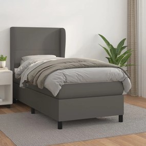 Giroletto A Molle Con Materasso Grgio 80x200 Cm İn Similpelle /