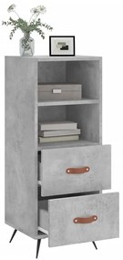 Credenza grigio cemento 34,5x34x90 cm in legno multistrato