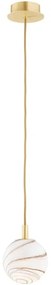 Argon 8450 - Lampadario a sospensione con filo ALMIROS 1xE14/7W/230V diametro 12 cm alabastro oro