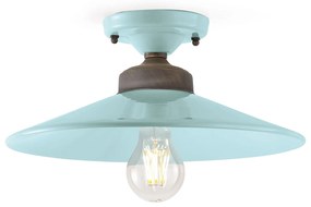 Plafoniera Vintage Colors Ferro E Ceramica Azzurro 1 Luce E27