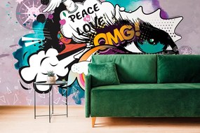 Carta da parati – Graffiti verde occhio
