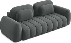 Divano grigio scuro allungabile/con contenitore con rivestimento in bouclé 266 cm Pele – Makamii