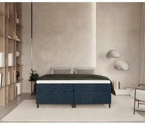 Letto boxspring blu scuro con contenitore 180x200 cm Araya - Maison de Rêve
