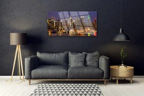 Quadro di vetro Case di città 100x50 cm